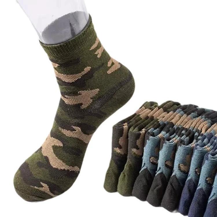 Men's Camoflauge Polyester Cotton Tube Socks by GJG Denim