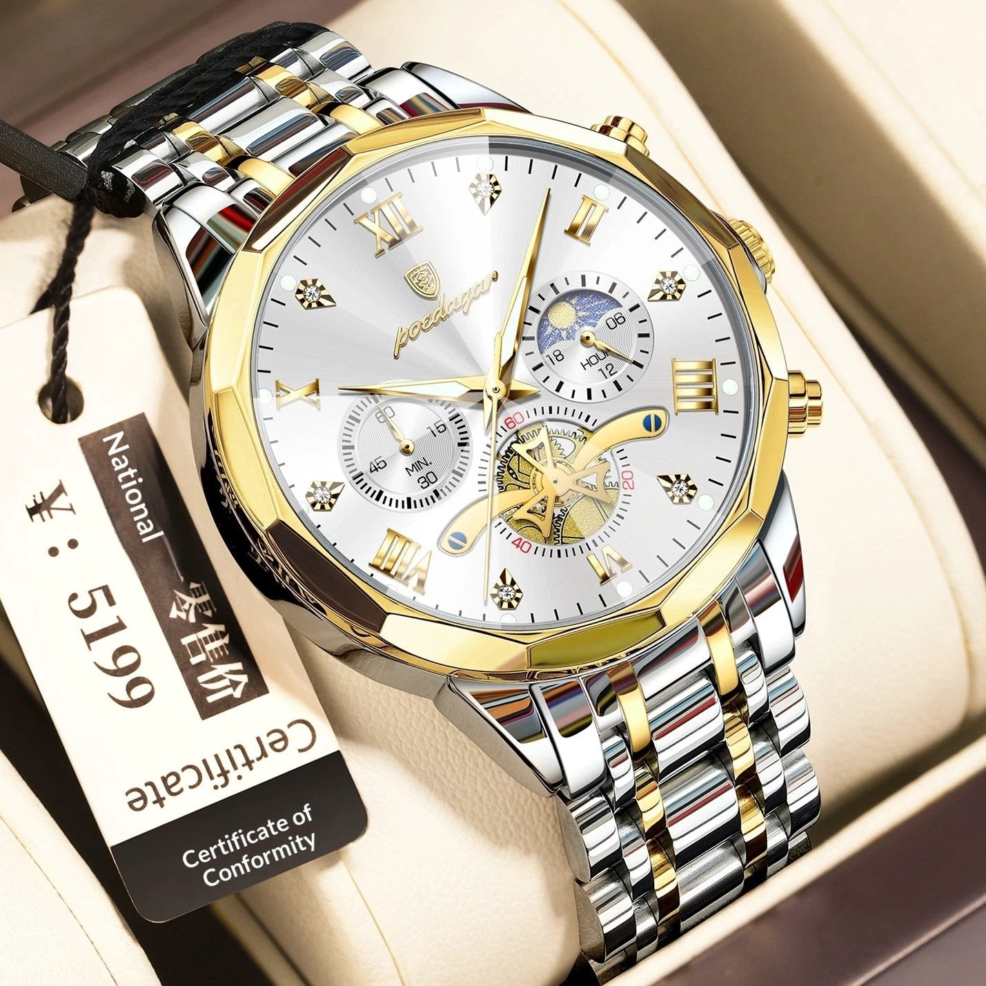 Waterproof Multifunctional Quartz Watch For Men by GJG Denim