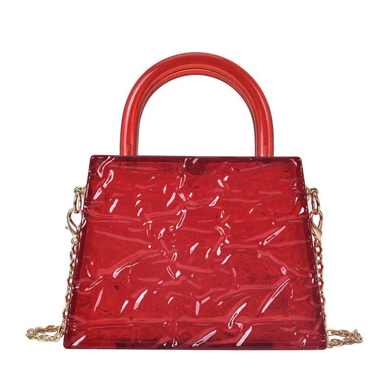 Super Mini Transparent Chain Small hand Bag Lipstick Bag Headphone Bag Women by GJG Denim