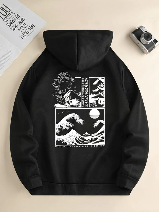 Men's Chic Casual Everyday Drawstring Hoodie by GJG Denim
