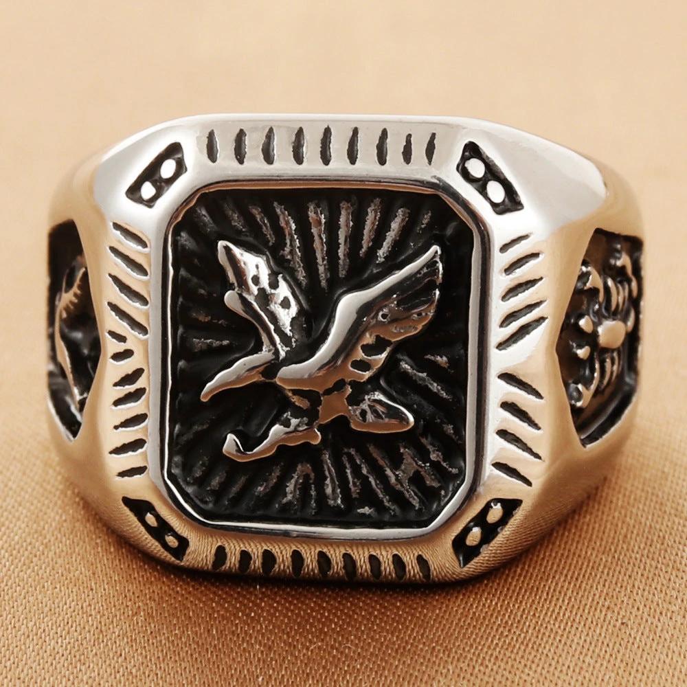 Men's Stainless Steel Eagle Ring by GJG Denim