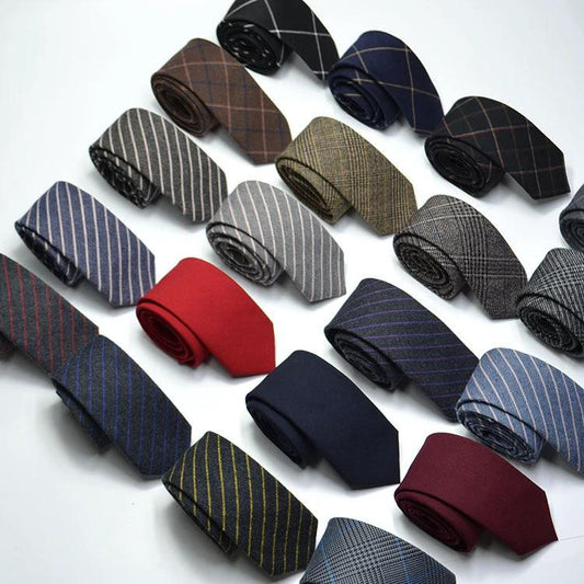 Men's Super Narrow Wool-like Elegant Tie by GJG Denim