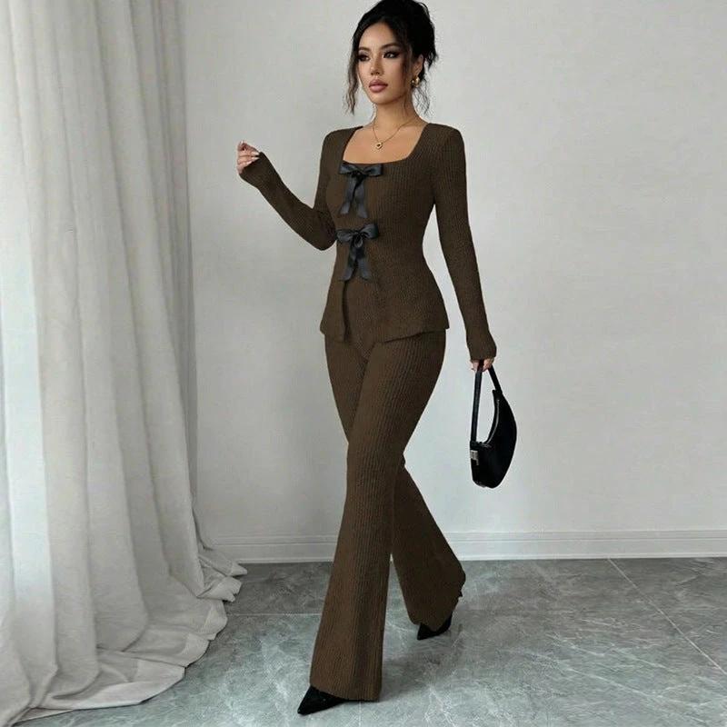 Women's Fashion Long-Sleeve Casual Pants Suit by GJG Denim