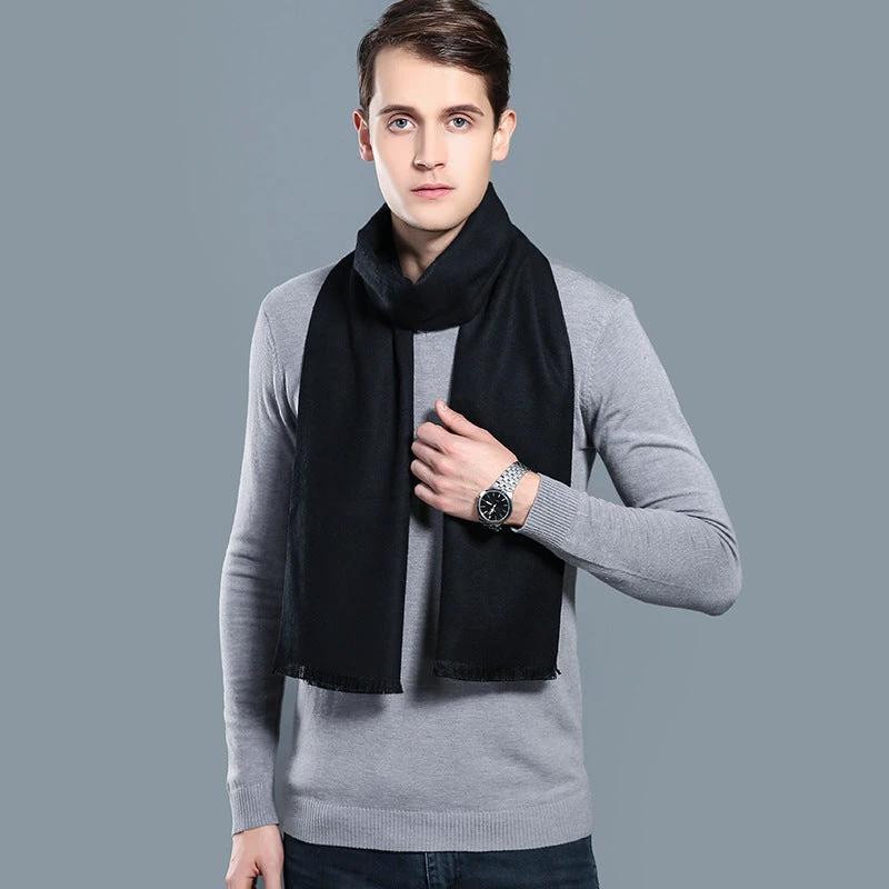 Simple Plaid Warm Keeping Artificial Cashmere Scarf by GJG Denim