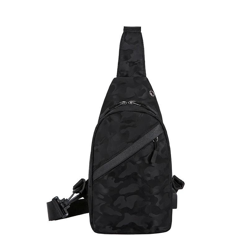 Men's Camouflage Chest Bags With Headphone Hole by GJG Denim