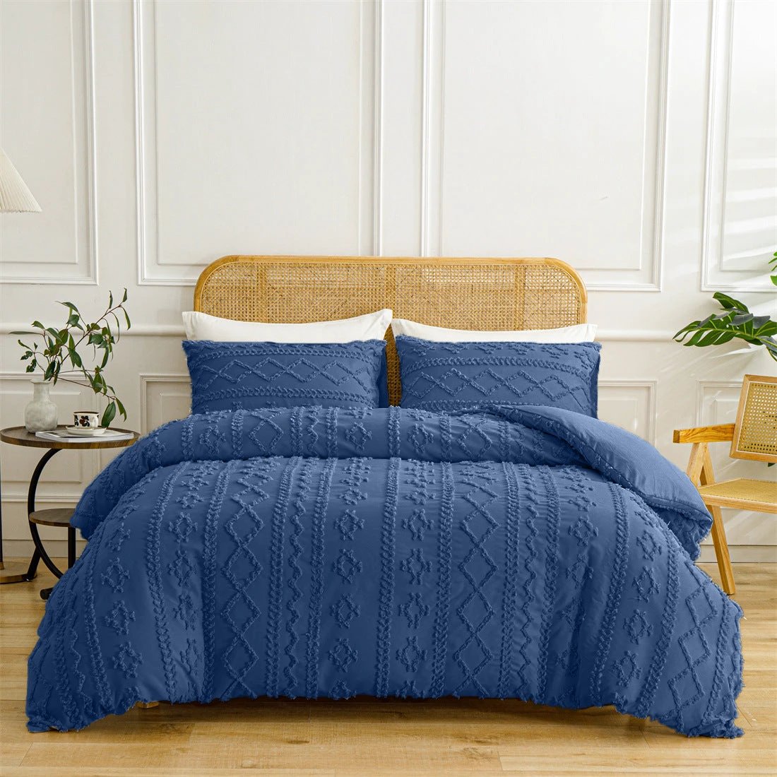 Bohemian Quilt Cover Soft Double Bed Three-piece Set by GJG Denim