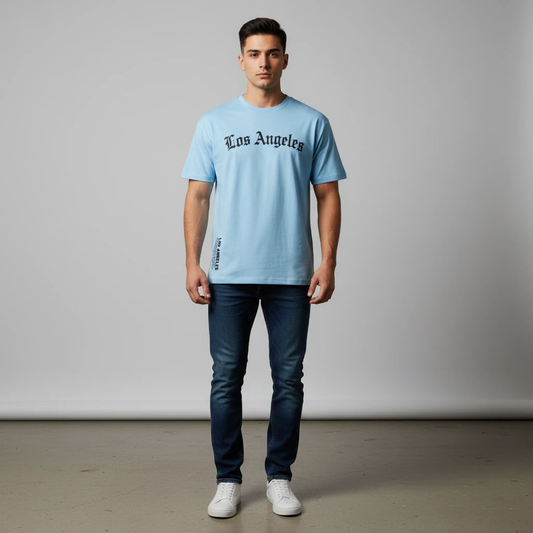 Printed Casual Short-sleeved T-shirt by GJG Denim