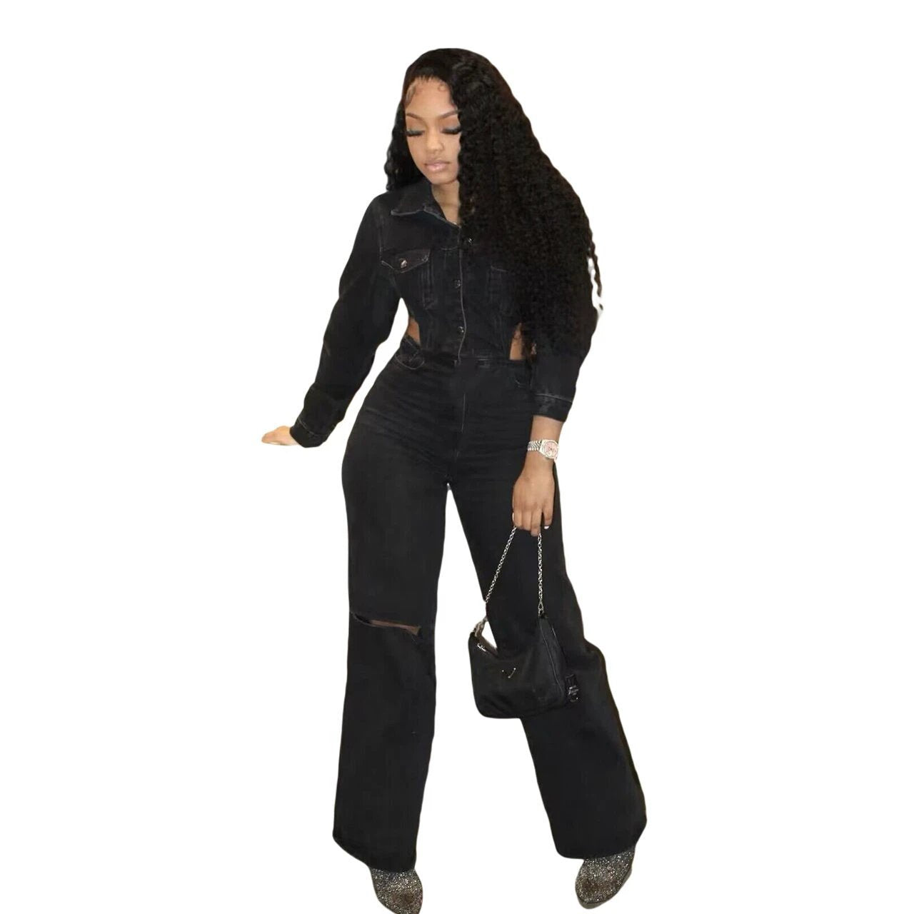 European And American Stretch Jumpsuit Fashion Jumpsuit by GJG Denim