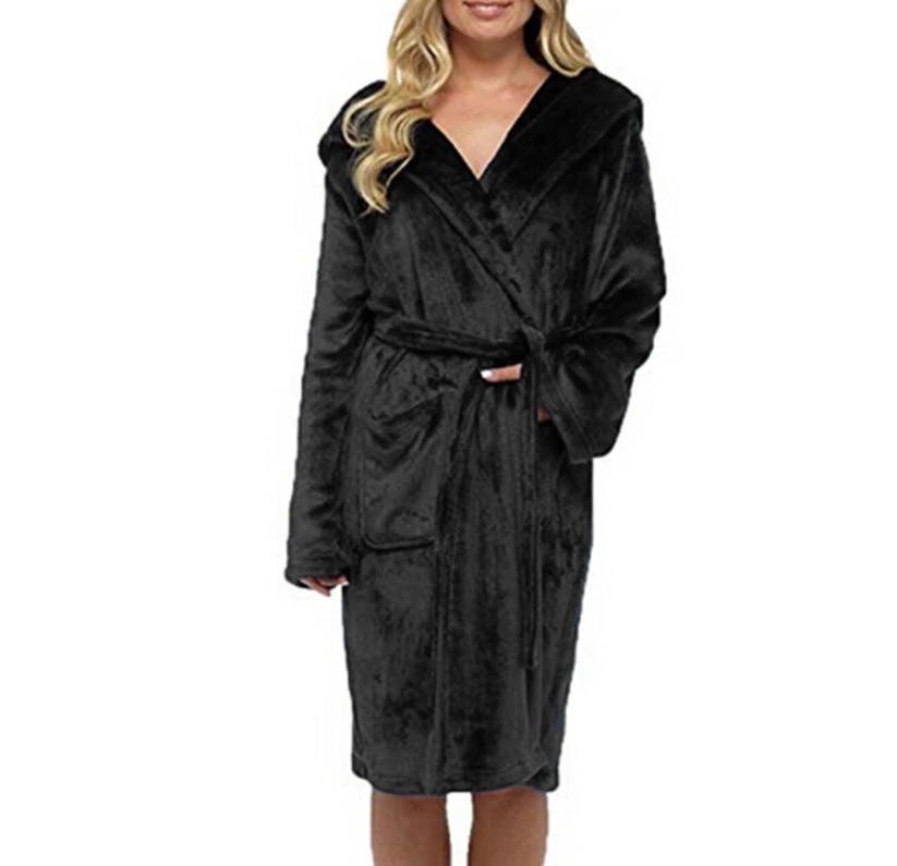 Women's Long Bathrobe With Belt by GJG Denim