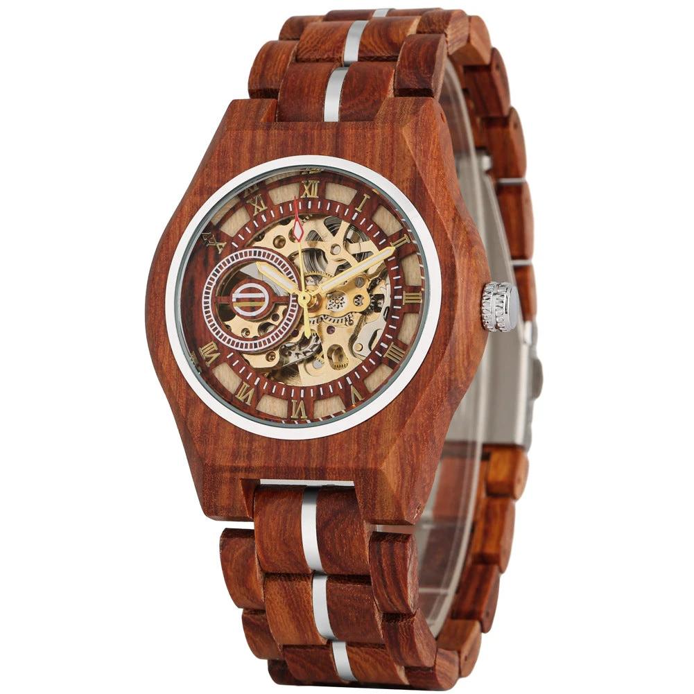 Openwork Roman Dial Automatic Mechanical Men's Watch by GJG Denim