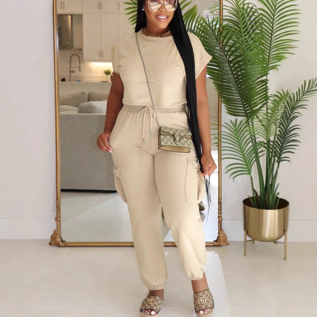 European And American Leisure Suit Top And Trousers by GJG Denim