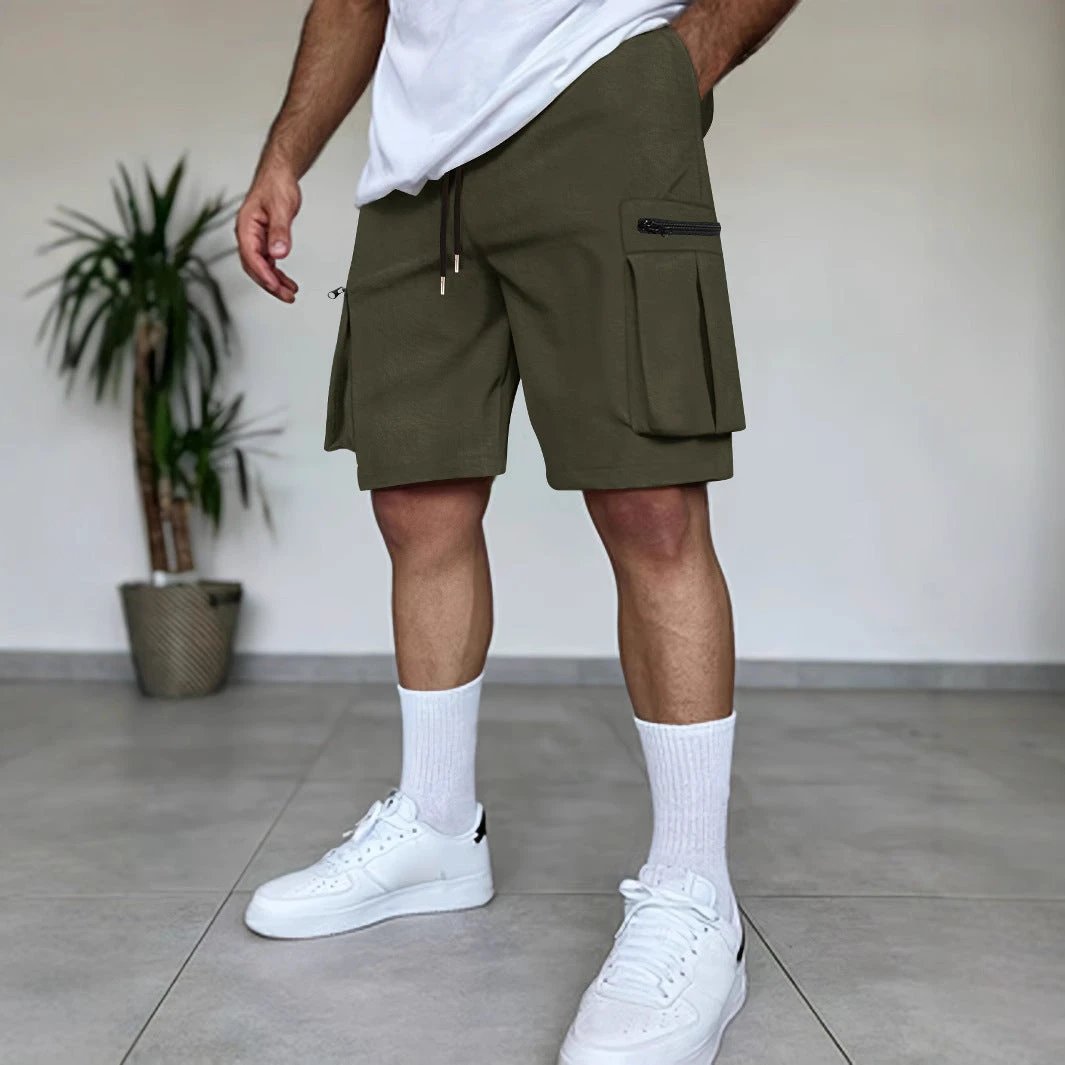 Outdoor Multi-Pocket Workwear Shorts by GJG Denim