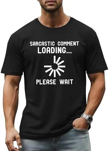 Men's Humorous Letter-Print Fashion Short-Sleeve T-shirt by GJG Denim