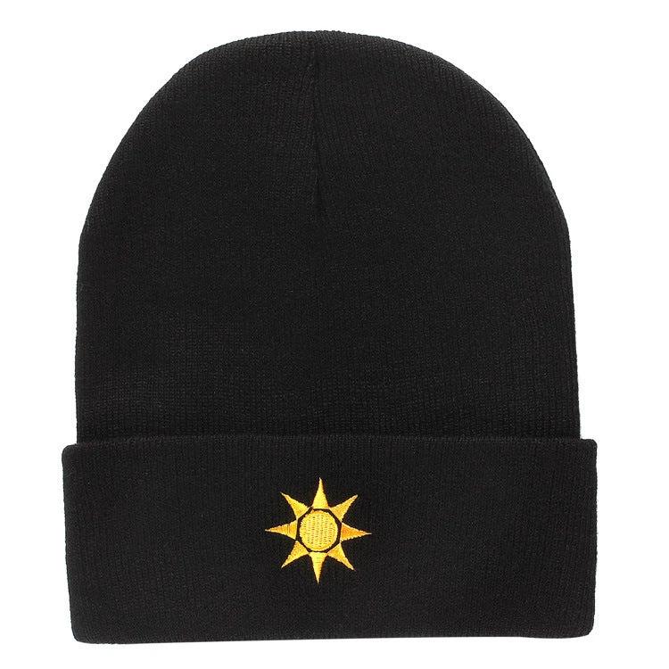 Men's Woolen Weather Embroided Knitted Beanie by GJG Denim