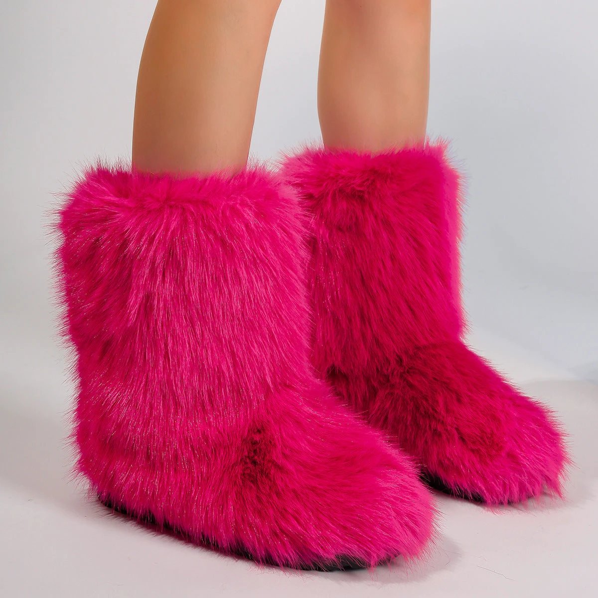 Snow Boots Middle Boots Furry Boots by GJG Denim