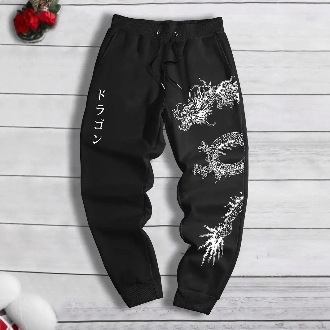Men's Printed Loose Lace-up Sweatpants by GJG Denim