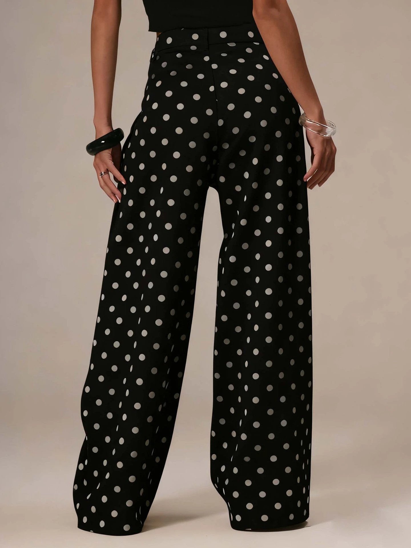 Casual Polka Dot Mid-rise Non-stretch Jeans by GJG Denim