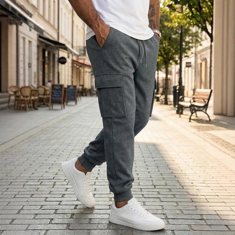Men's Multiple Pockets And A Drawstring Casual Pants by GJG Denim