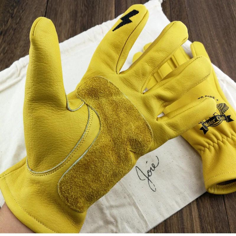 Outdoor Retro Cycling Fleece-lined Warm Gloves For Men by GJG Denim