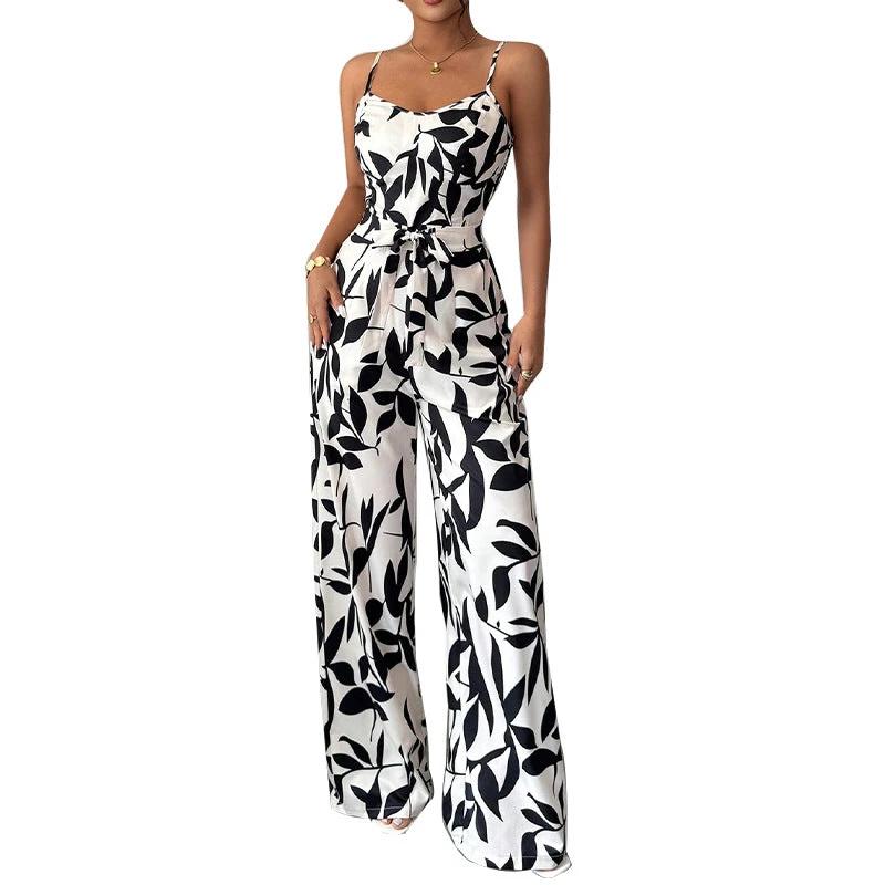 Printed Flare Leg Jumpsuit by GJG Denim