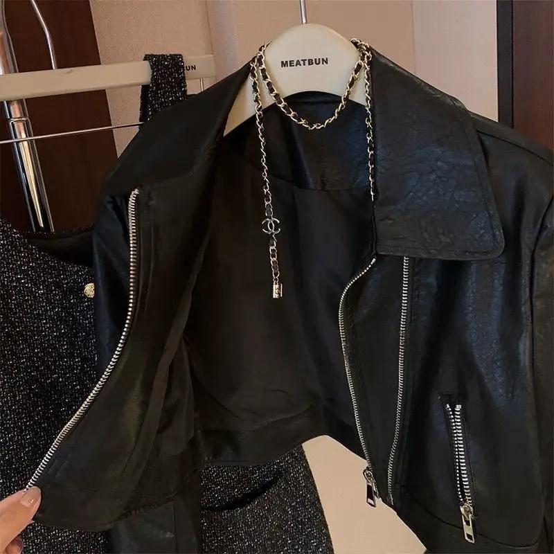 Loose-fitting Versatile Washed Leather Jacket by GJG Denim