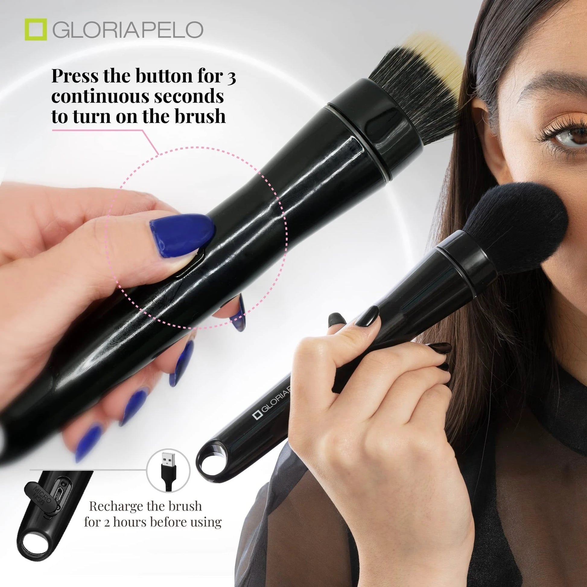 Popular Makeup Tools Portable Travel Cosmetic Electric Handle Makeup Brushes Blush Powder Foundation Single Makeup Brush by GJG Denim
