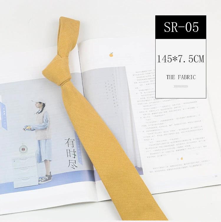 Casual Suede Solid Color 7cm Tie by GJG Denim