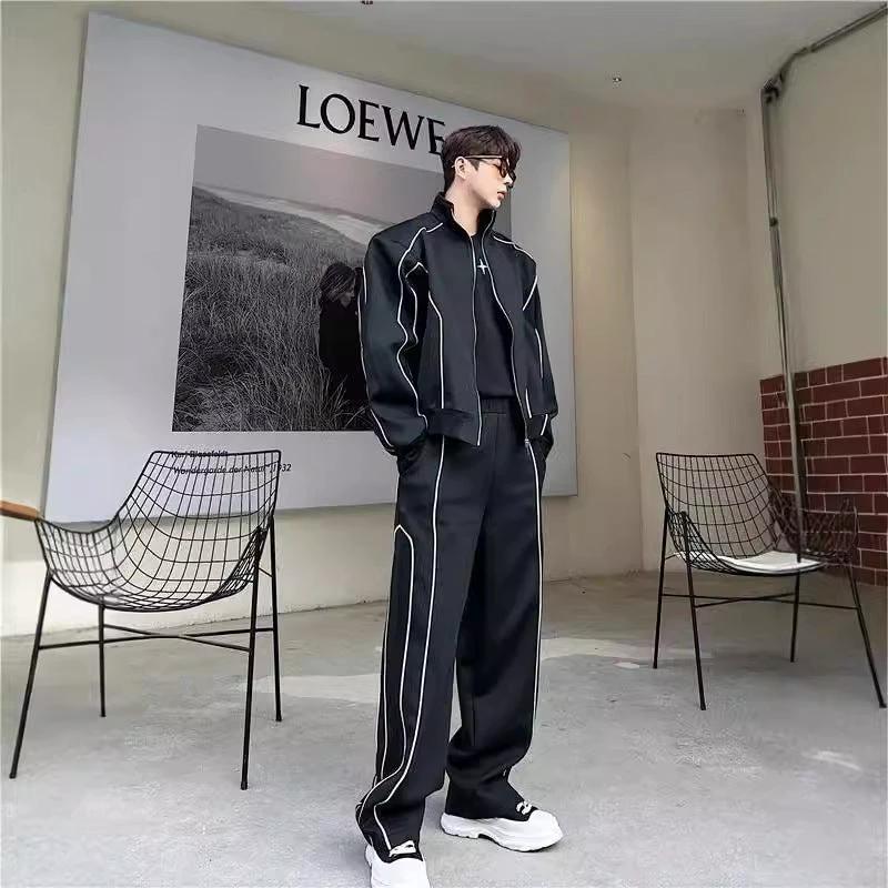 Men's Casual Wide-leg Pants Sports Suit by GJG Denim