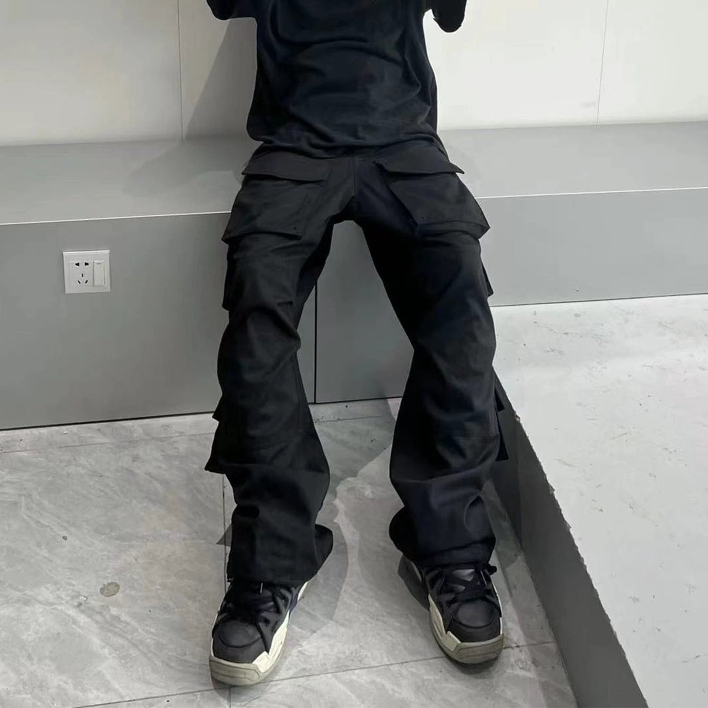 Men's Large Pocket Wide Leg Cannonball Cargo Pants by GJG Denim