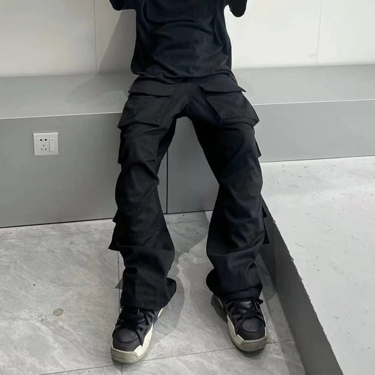 Men's Large Pocket Wide Leg Cannonball Cargo Pants by GJG Denim