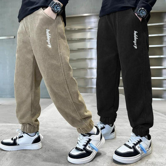 Children's Pants, Boys' Pants, Spring And Autumn Collection 2025 New Style Wholesale, Large Children's Sports Pants, Export Long Pants, Trendy Corduroy Cross-border by GJG Denim