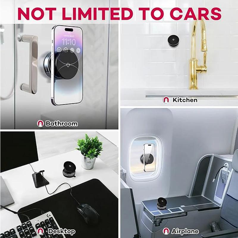 Car Phone Holder, Upgraded 360Adjustable Vacuum Suction 20X Magnets by GJG Denim