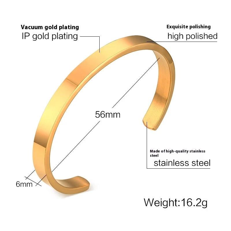 Stainless Steel Glossy Bracelet With Drill by GJG Denim