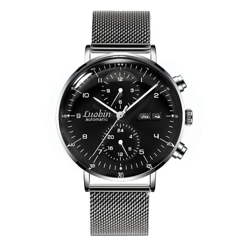 Fully Automatic Mechanical Multifunctional Business Simple Luminous Waterproof Watch For Men by GJG Denim