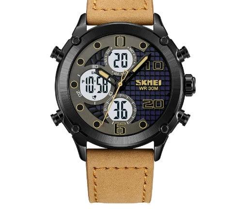 Outdoor Sports Men's Electronic Watch Dual Movement Multifunctional by GJG Denim