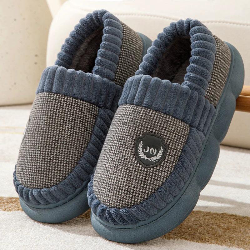 Men's Colorblock Indoor Thick-soled Fleece Sippers by GJG Denim