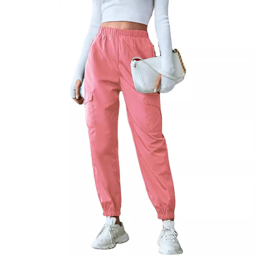 Multi-Color Casual Working Pants Multi-pocket Skinny Pants by GJG Denim