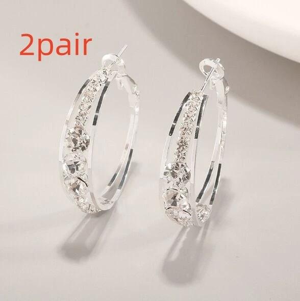 European And American Air Drill Mosaic Women's Earrings by GJG Denim