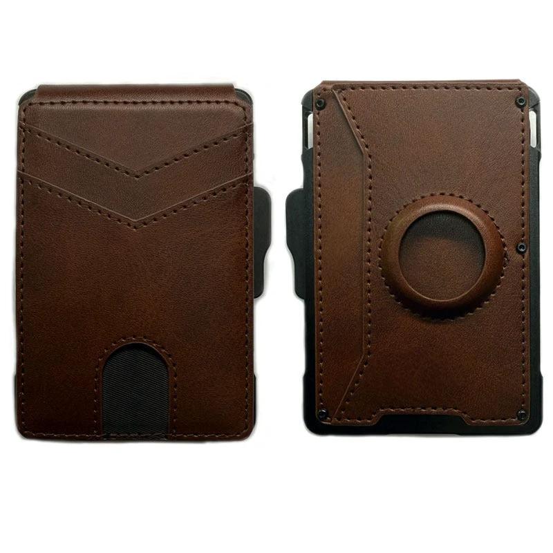 Men's Card Holder Large Capacity Flip Carbon Fiber Metal Cartridge by GJG Denim