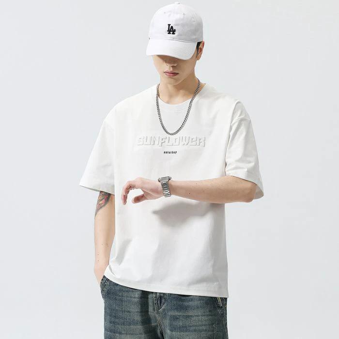 Trendy Loose-fitting Versatile Heavyweight Short-sleeve T-shirt For Men by GJG Denim