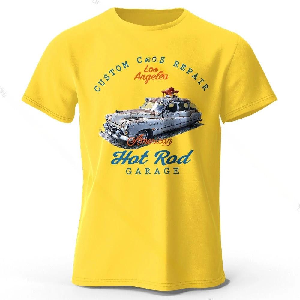 Car Club Patch Print Men's T-shirt by GJG Denim