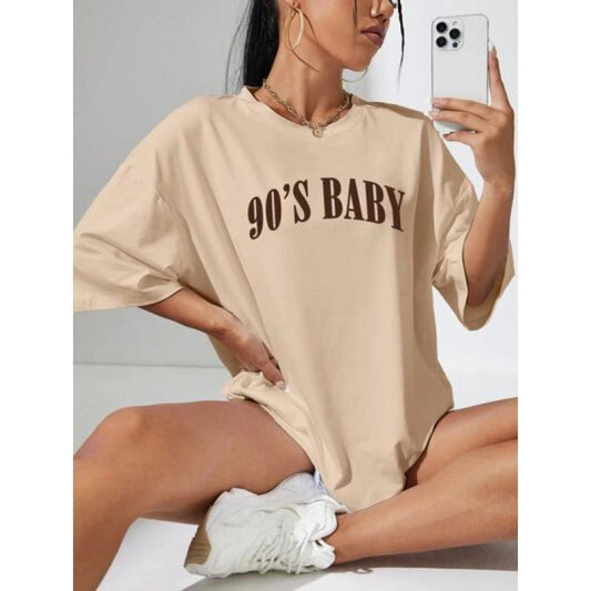 Loose Casual Letter Print Women's Short Sleeve by GJG Denim
