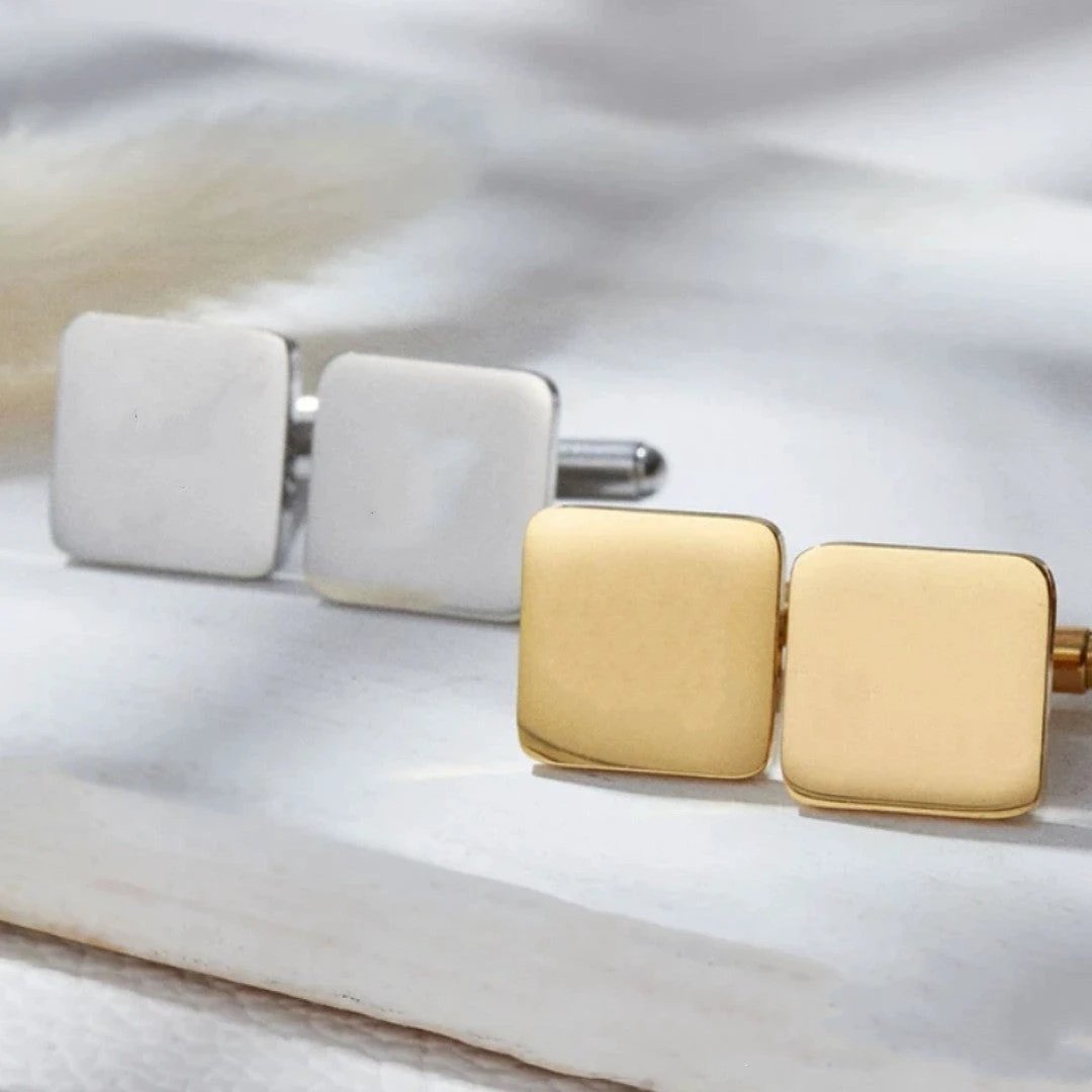 Men's French Simplicity Shirt Cufflinks Glossy 1 Pair by GJG Denim