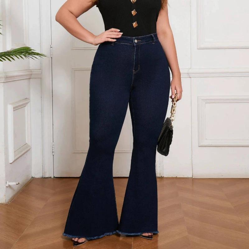 Curvy Fit High Waisted Flared Jeans For Women Plus Size Sret by GJG Denim