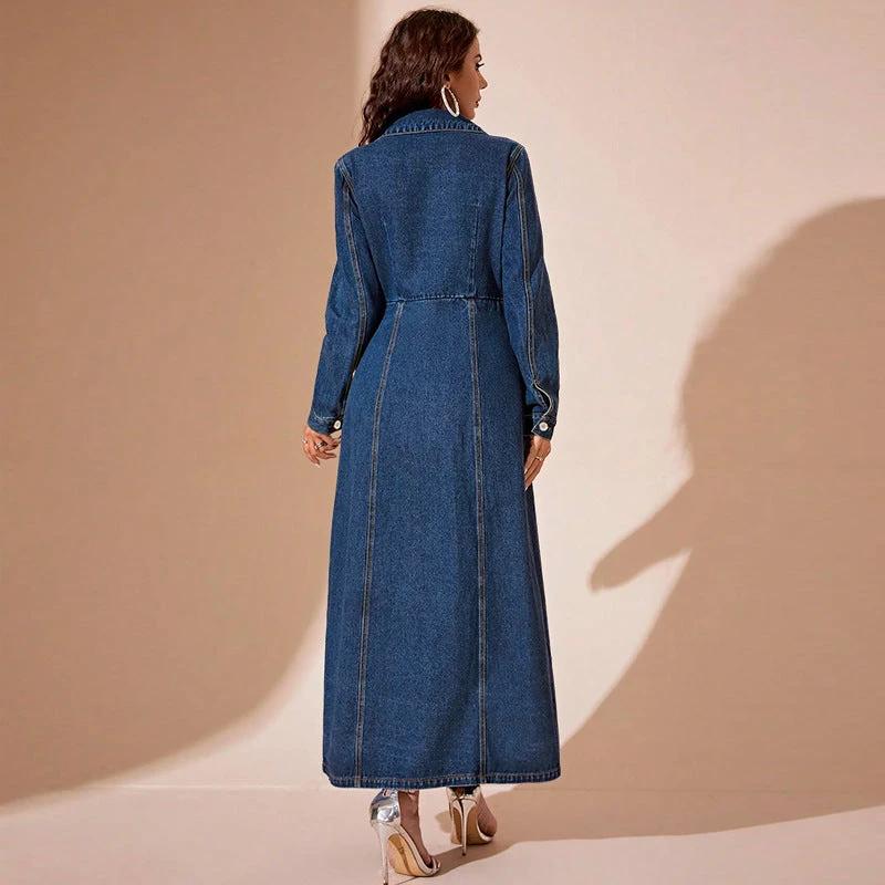 Denim Button Cardigan Jacket Dress by GJG Denim