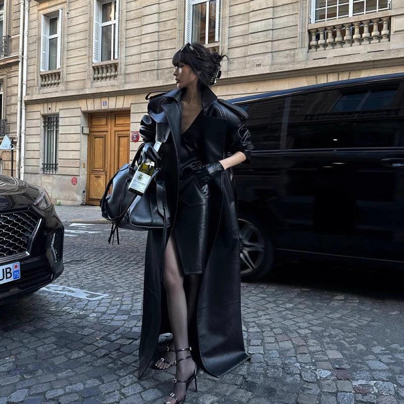 Autumn And Winter New Loose Cool Long Trench Coat by GJG Denim