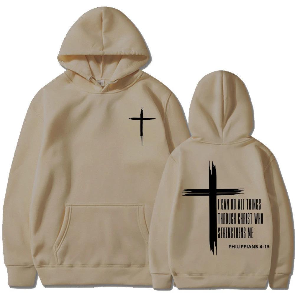 Men's "I Can Do All Things Through Christ" Hoodie by GJG Denim