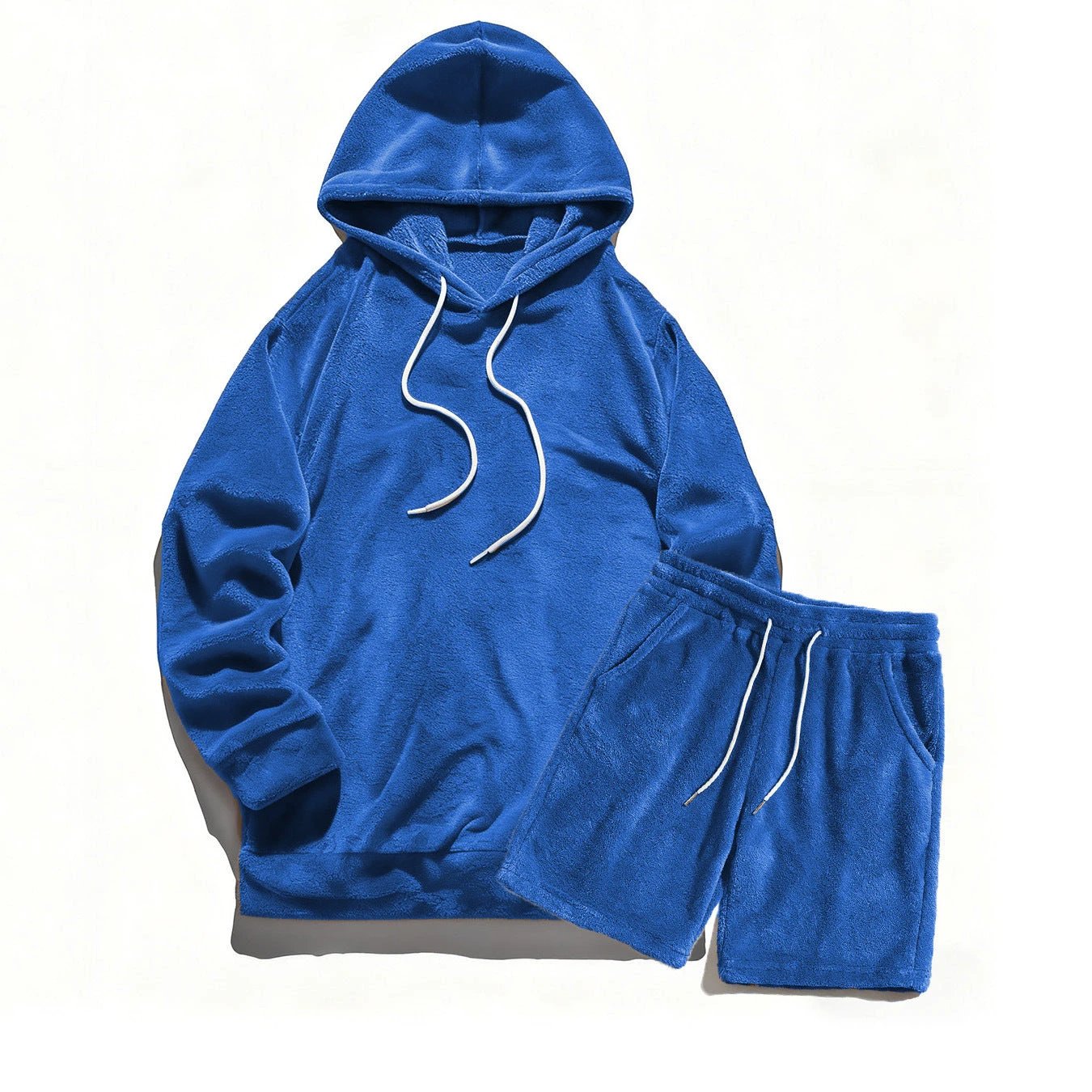 Hooded Men's Fleece Sweatshirt And Shorts Set by GJG Denim