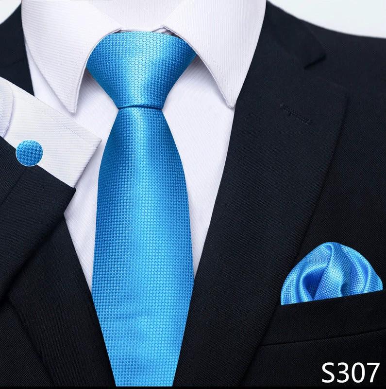 Men's Creative All-match Business Formal Wear Tie Scarf Cufflink Set by GJG Denim