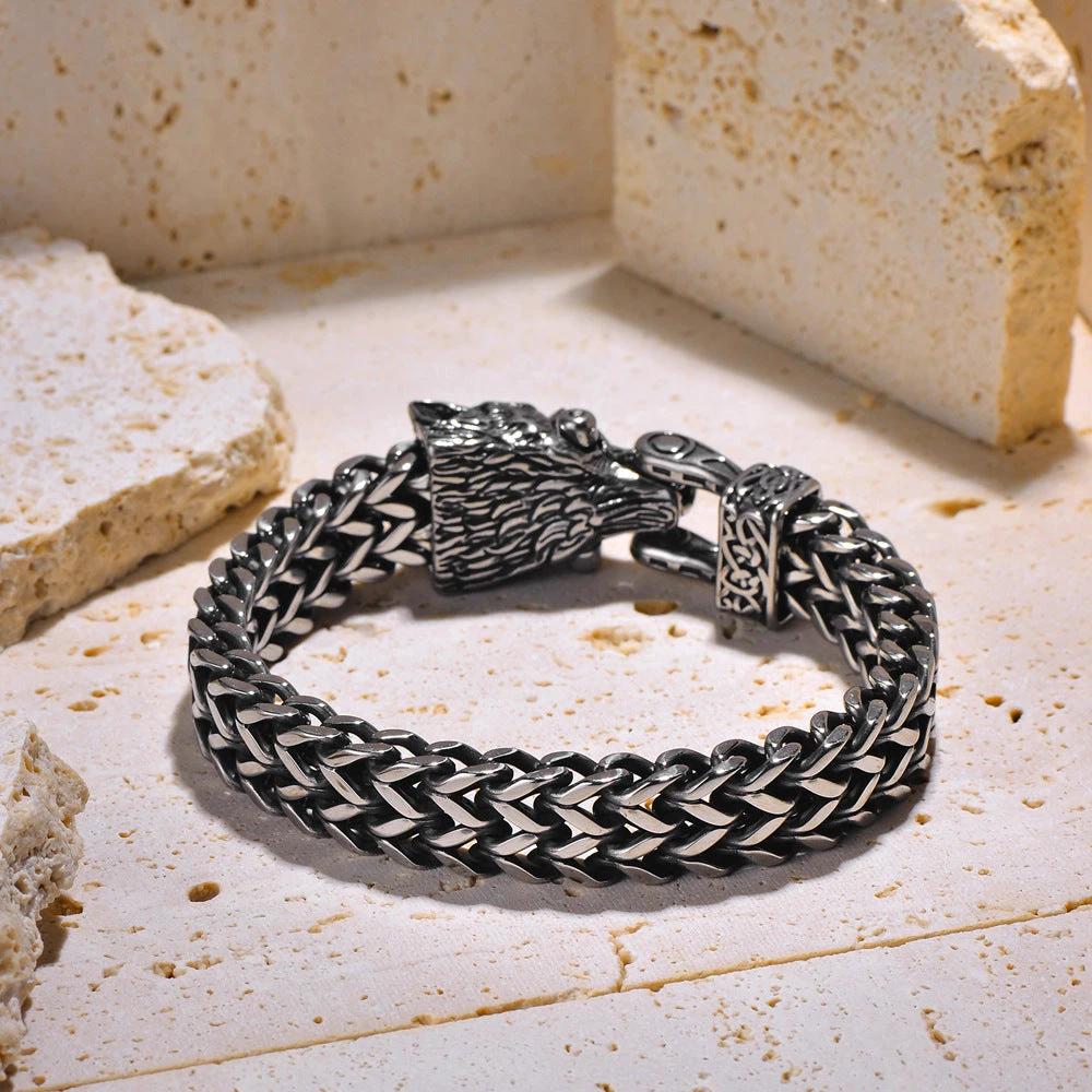 Men's Vintage Viking Titanium Bracelet by GJG Denim